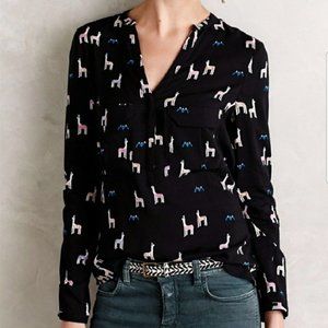 Maeve Anthropologie Llama Shirt sz 2